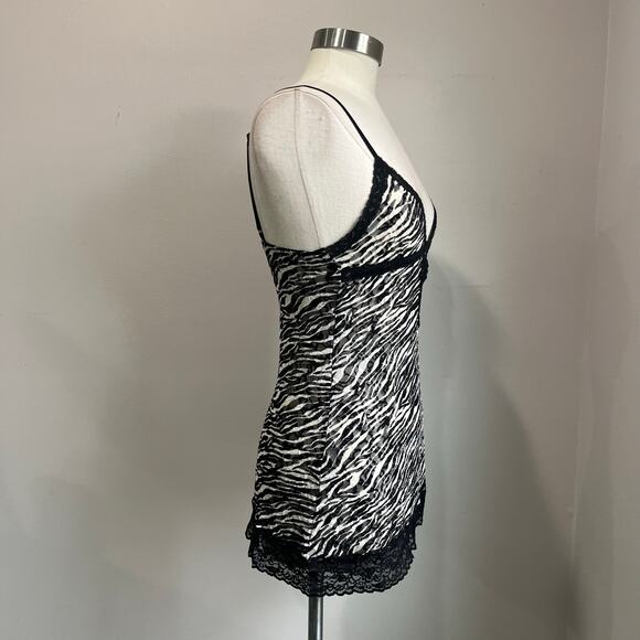 Victoria’s Secret Sultry Lacie Zebra Print Lace Trim Mini Dress Y2K Size S - Picture 3 of 8